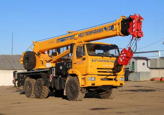 кран автомобильный Галичанин КС-55713-5В-1 г/п 25т.,стрела 28,2 м.,ОВОИД на шасси КАМАЗ 43118 6х6