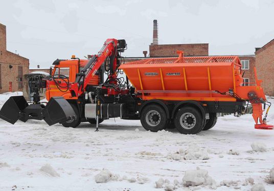 КДМ-650-01 на ш.65115-48 (ГМУ, ПС сталь 09Г2С, V=8 м3, Передний отвал)