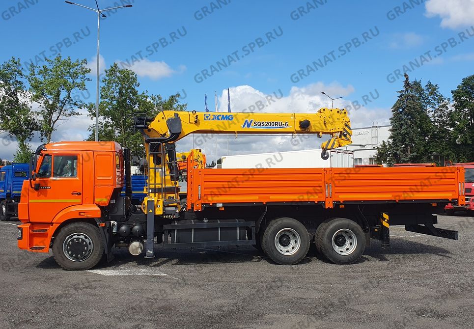 бортовой а/м КАМАЗ 65115-56 с тросовым КМУ XCMG SQS200-6